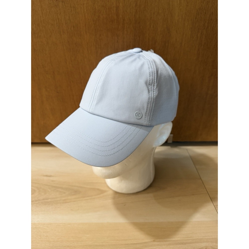 NWT Calia By Carrie Underwood Perforated Ponytail Hat Pale Blue Flexible